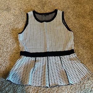 White House Black Market sleeveless knit peplum blouse womens size medium M